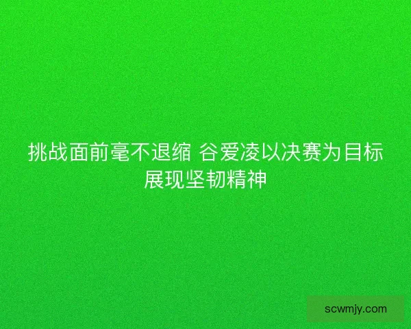 挑战面前毫不退缩 谷爱凌以决赛为目标展现坚韧精神